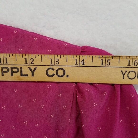 Petites For Maggy Secretary Dress Size 6 Puff Sleeve Pleated Top Vintage 80s - Picture 5 of 10